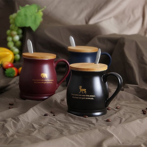 500ml質感木蓋陶瓷馬克杯