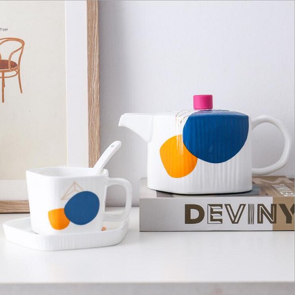 245ml五角形文青風陶瓷馬克杯