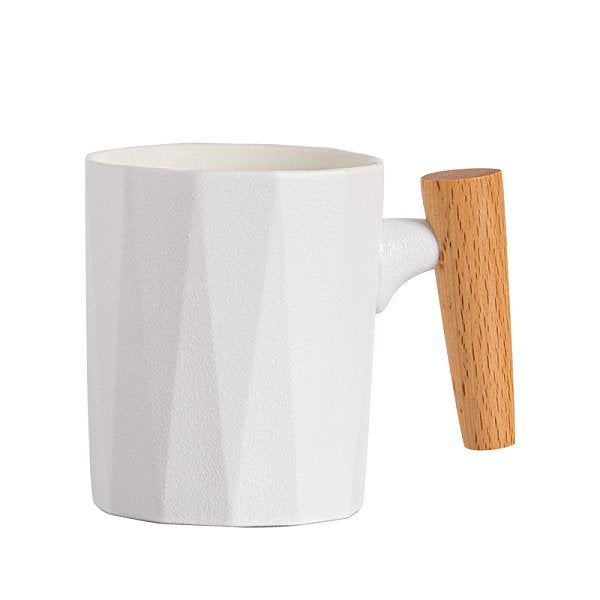 380ml粉嫩木把陶瓷馬克杯