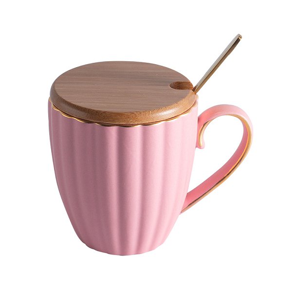 250ml北歐風木蓋陶瓷馬克杯