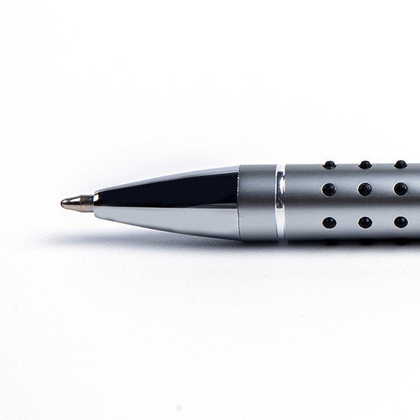 圓點像膠握把鋁製金屬筆
