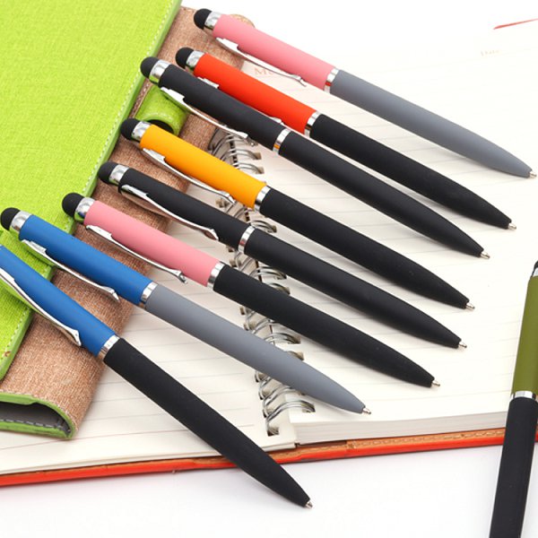 鋁製舒適橡膠握把觸控金屬筆