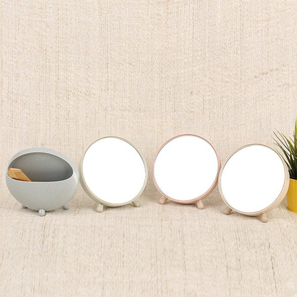 創意小麥收納盒化妝鏡