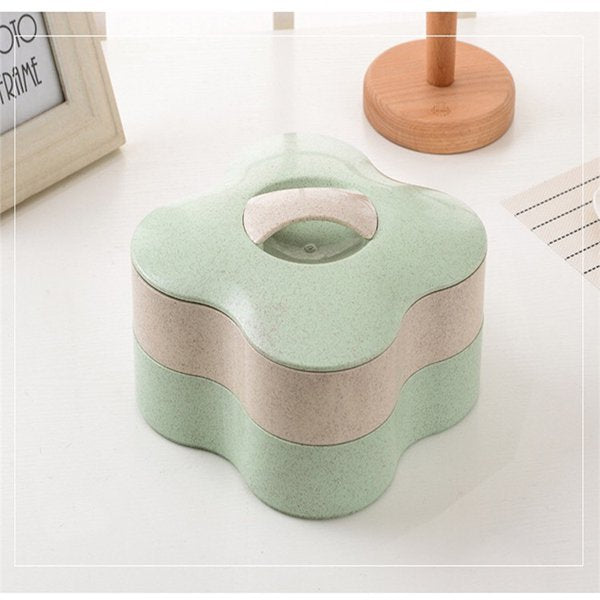 小麥雙層零食盒糖果收納盤