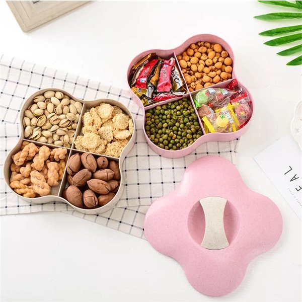 小麥雙層零食盒糖果收納盤