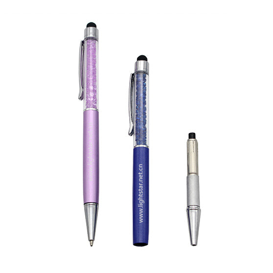 0207153-水晶筆金屬圓珠筆定制刻字