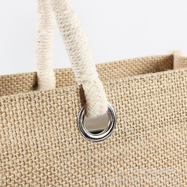 簡約黃麻購物袋-客製化手提袋