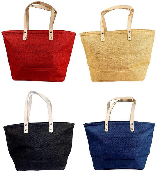 拉鍊封口黃麻購物袋