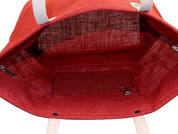 拉鍊封口黃麻購物袋