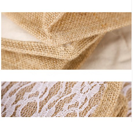 復古蕾絲黃麻購物袋