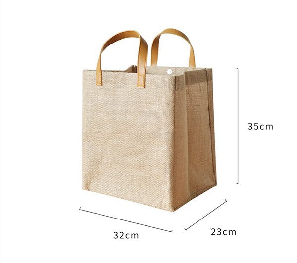 質感提把黃麻購物袋-客製化托特包