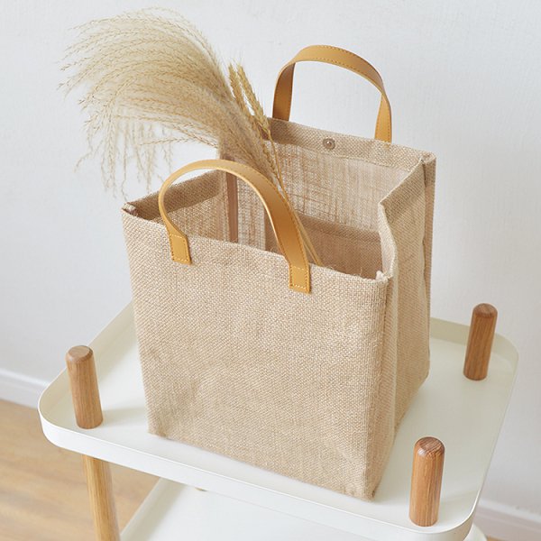 質感提把黃麻購物袋-客製化托特包