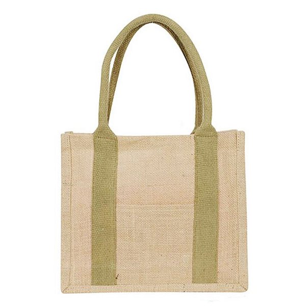 彩色提把加固黃麻購物袋