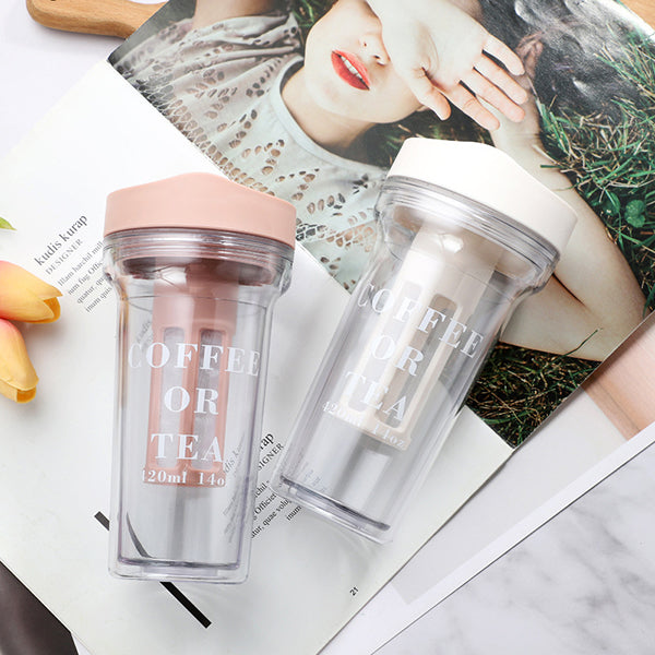 雙層泡茶器咖啡隨身杯