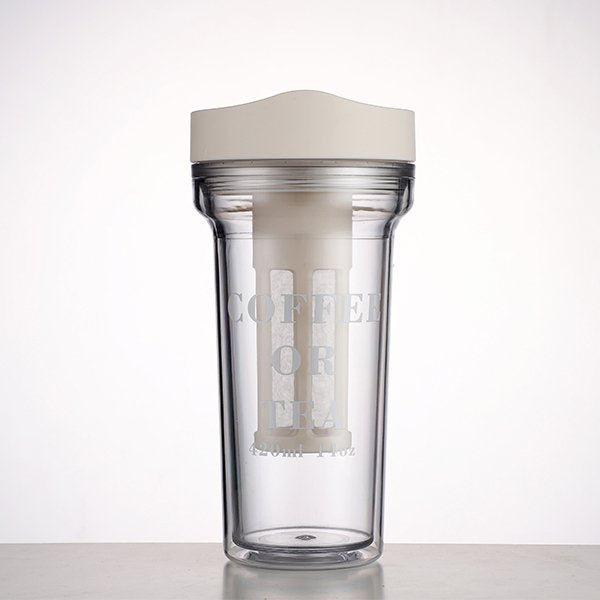 雙層泡茶器咖啡隨身杯