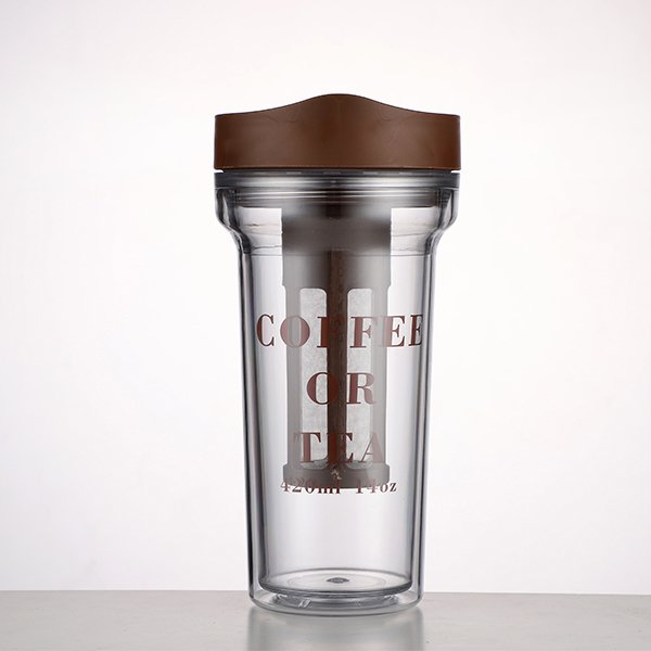 雙層泡茶器咖啡隨身杯