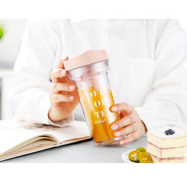 雙層泡茶器咖啡隨身杯