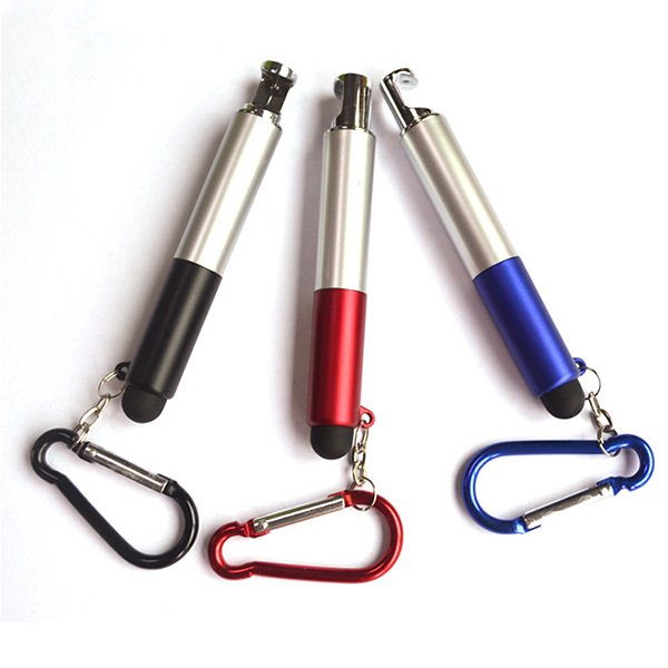 多功能觸控手機架原子筆登山扣鑰匙圈