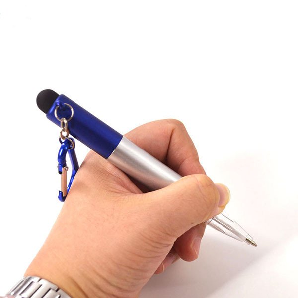 多功能觸控手機架原子筆登山扣鑰匙圈