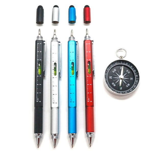 6合1金屬四角多功能觸控筆