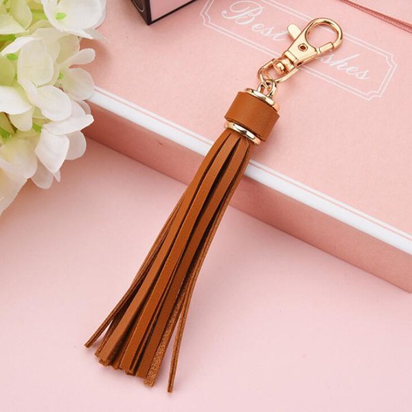 皮革鑰匙圈-流蘇設計