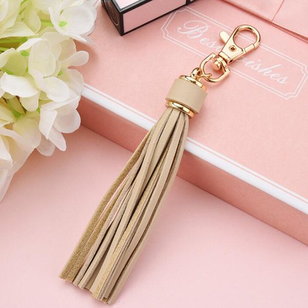 皮革鑰匙圈-流蘇設計