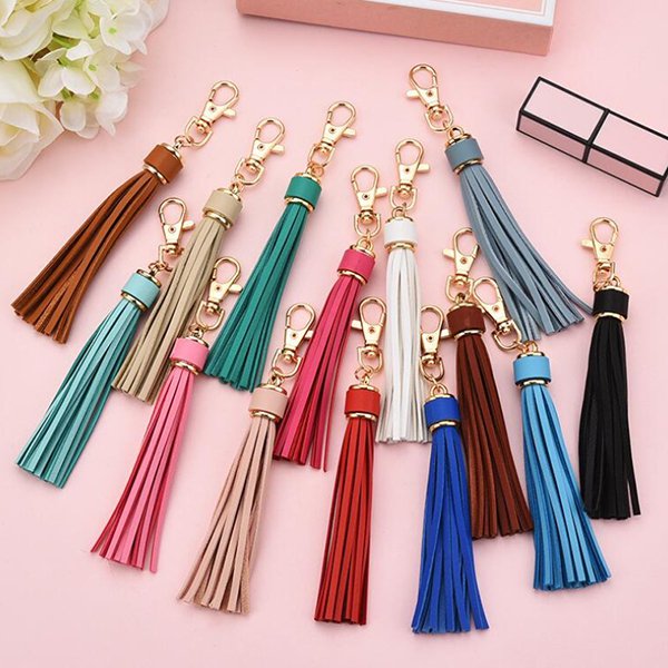 皮革鑰匙圈-流蘇設計
