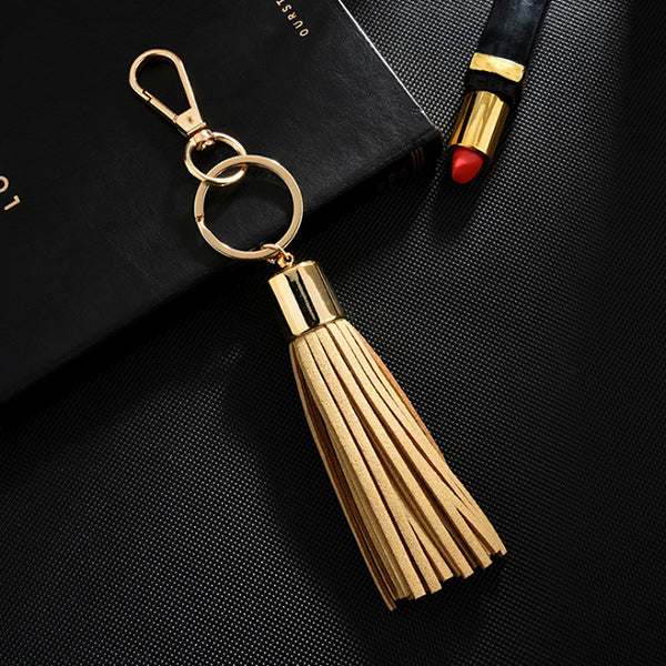 皮革鑰匙圈-流蘇設計