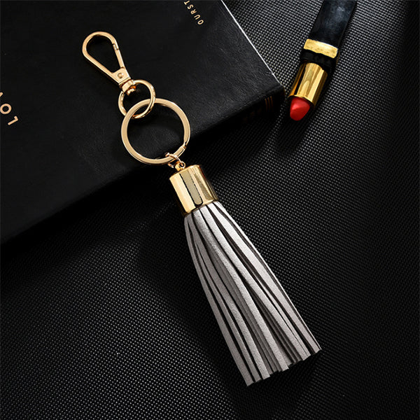 皮革鑰匙圈-流蘇設計