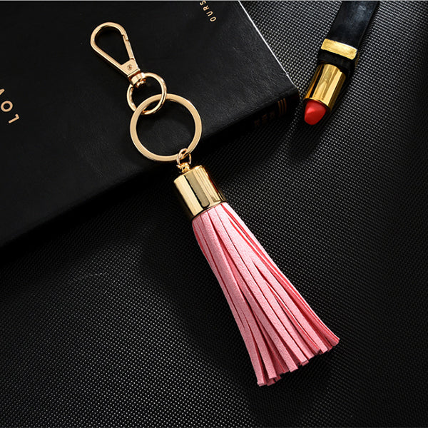 皮革鑰匙圈-流蘇設計
