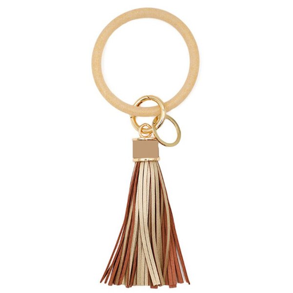 皮革鑰匙圈-流蘇設計