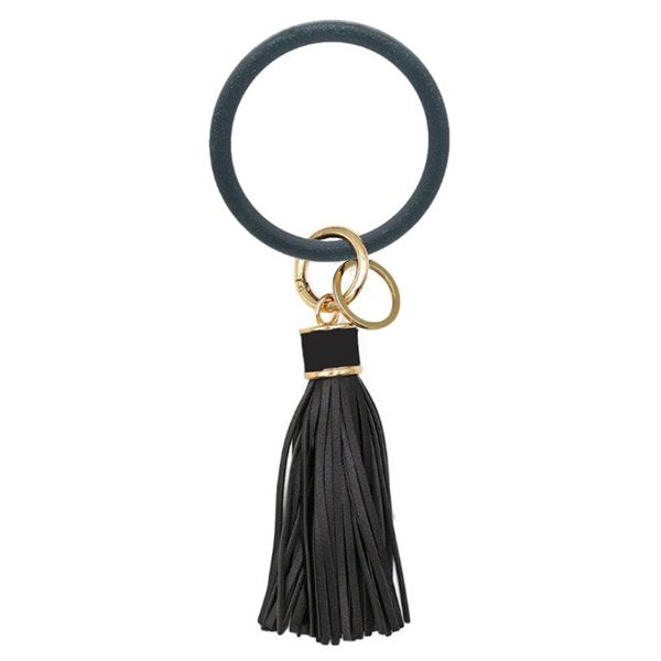 皮革鑰匙圈-流蘇設計