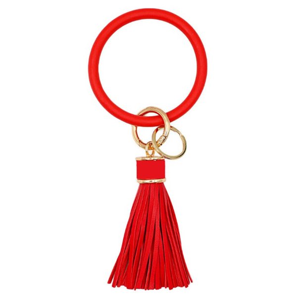 皮革鑰匙圈-流蘇設計
