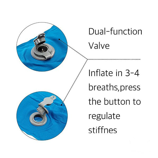 單向閥人工充氣式長型旅行充氣枕頭