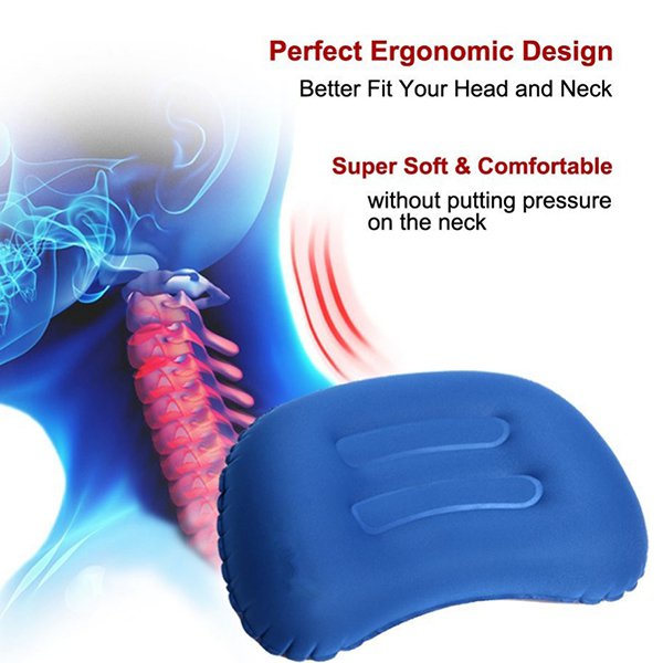 單向閥人工充氣式長型旅行充氣枕頭