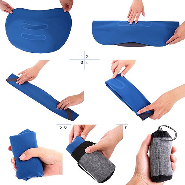 單向閥人工充氣式長型旅行充氣枕頭