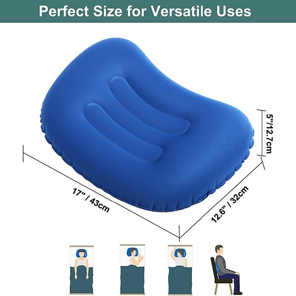 單向閥人工充氣式長型旅行充氣枕頭