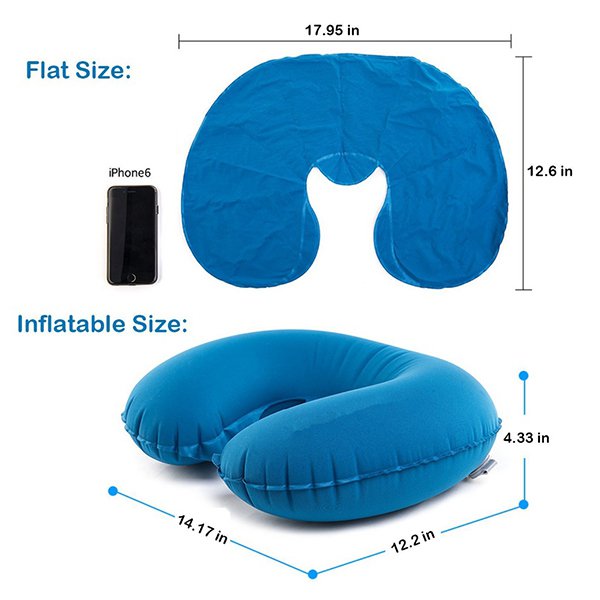 人工充氣式U型充氣枕頭-30D聚酯纖維