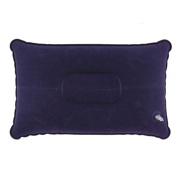 人工充氣式長型旅行充氣枕頭-天鵝絨