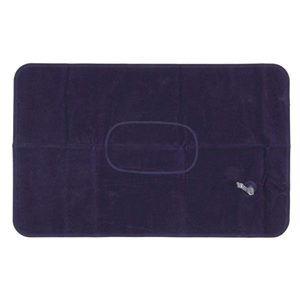 人工充氣式長型旅行充氣枕頭-天鵝絨