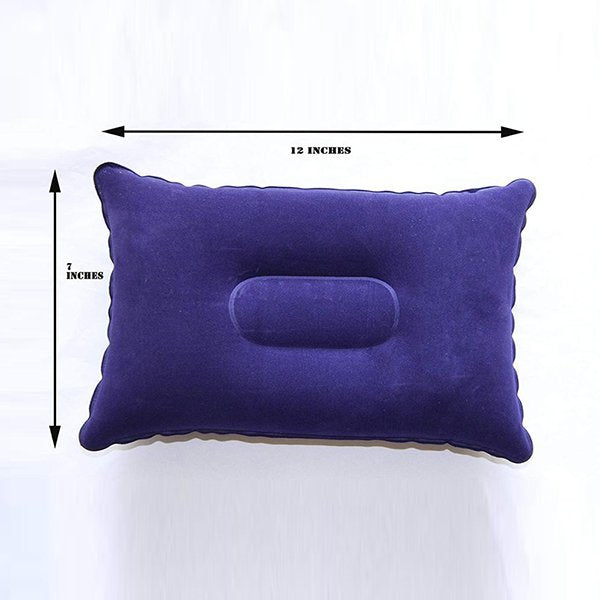 人工充氣式長型旅行充氣枕頭-天鵝絨