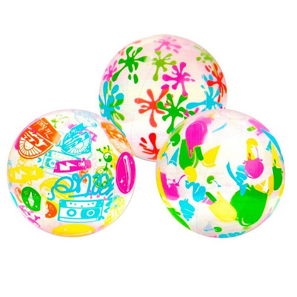 半透明水彩風格充氣沙灘球