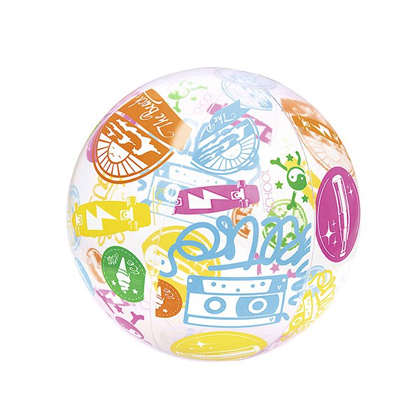 半透明水彩風格充氣沙灘球