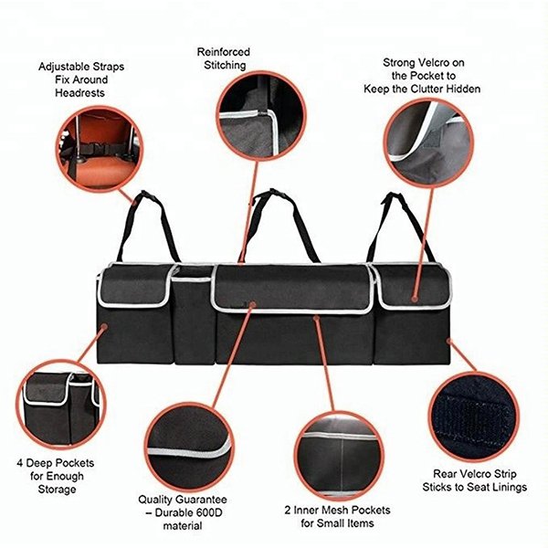 後座座椅靠背吊掛式收納置物袋