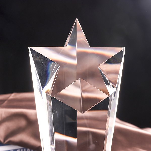 時尚五角星形水晶獎盃