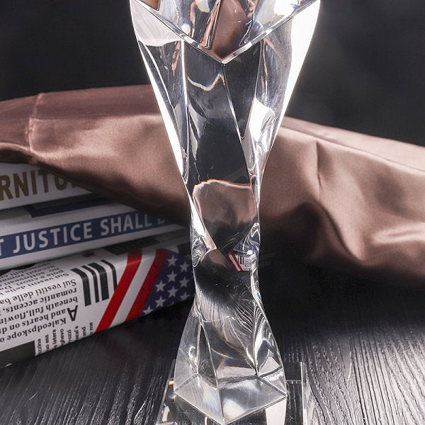 設計感螺旋造型水晶獎盃