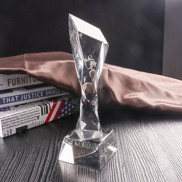 設計感螺旋造型水晶獎盃