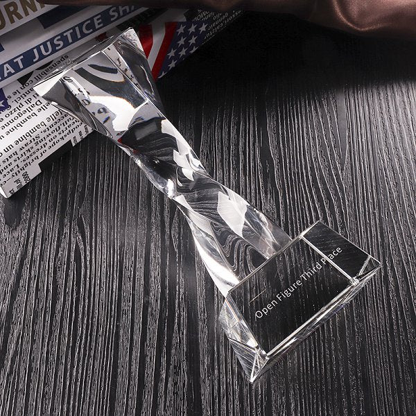 設計感螺旋造型水晶獎盃