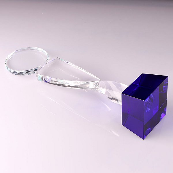 設計感0.95kg螺旋圓形水晶獎盃