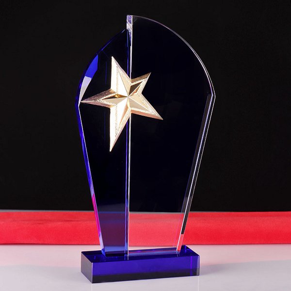 獨特1.2kg星星造型水晶獎盃